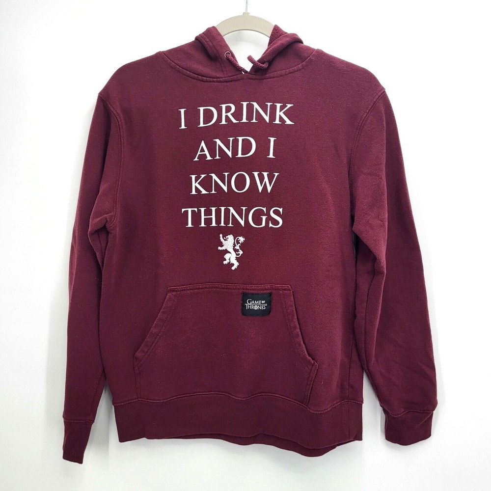 Game of Thrones‎ Hoodie Small Maroon Tyrion Lannister I Drink And I Know Things